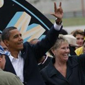 President Barack Obama and Lisa Warren
